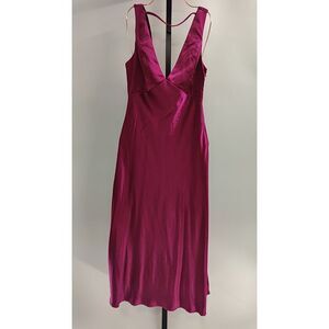 Lulu's Magenta Satin Dress